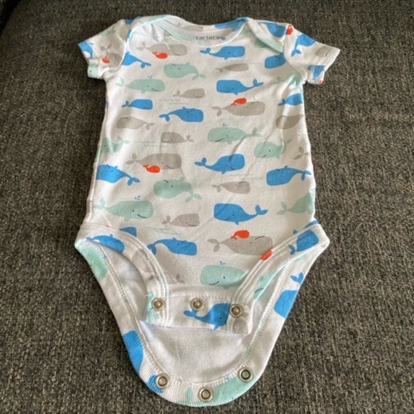 Carter's Baby Onesie with Whales 3M - Picture 3 of 4